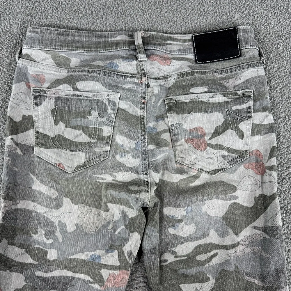 True Religion Jeans Women's Size 28 Gray Camo Floral Halle Mid-Rise Super Skinny - Picture 4 of 11